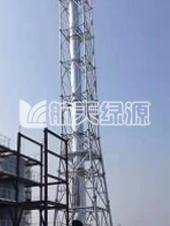 同舟危廢55米圓管塔，內1300mm玻璃鋼 耐溫145